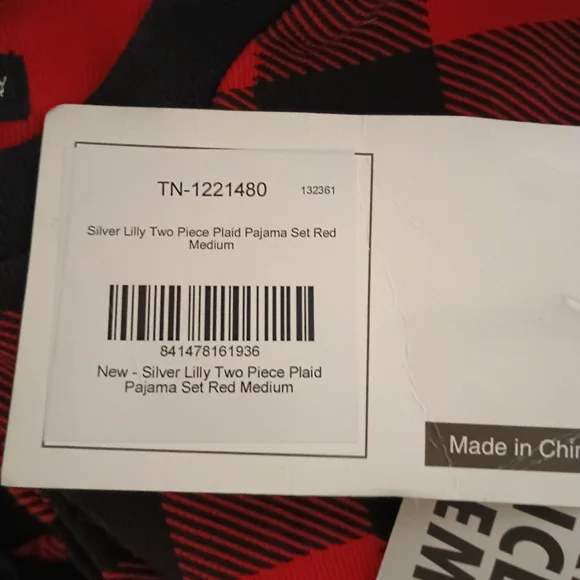 4/$25 SILVER LILLY | Red Plaid 2 Piece PJ Set - Picture 3 of 4